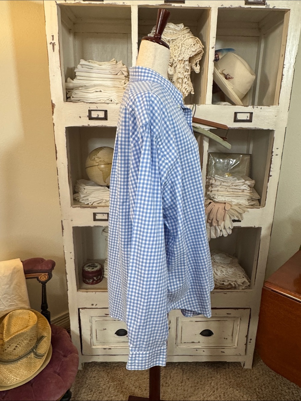 Ralph Lauren Light Blue Gingham Button-Down Shirt - Picture 3 of 6